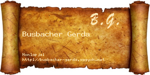 Busbacher Gerda névjegykártya